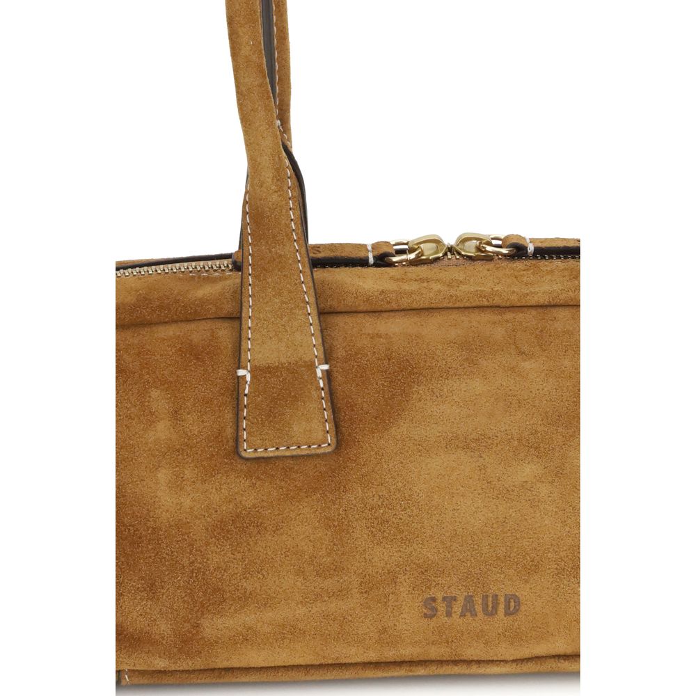 Staud Beigefarbene Kalbshaut Bos Taurus Schultertasche
